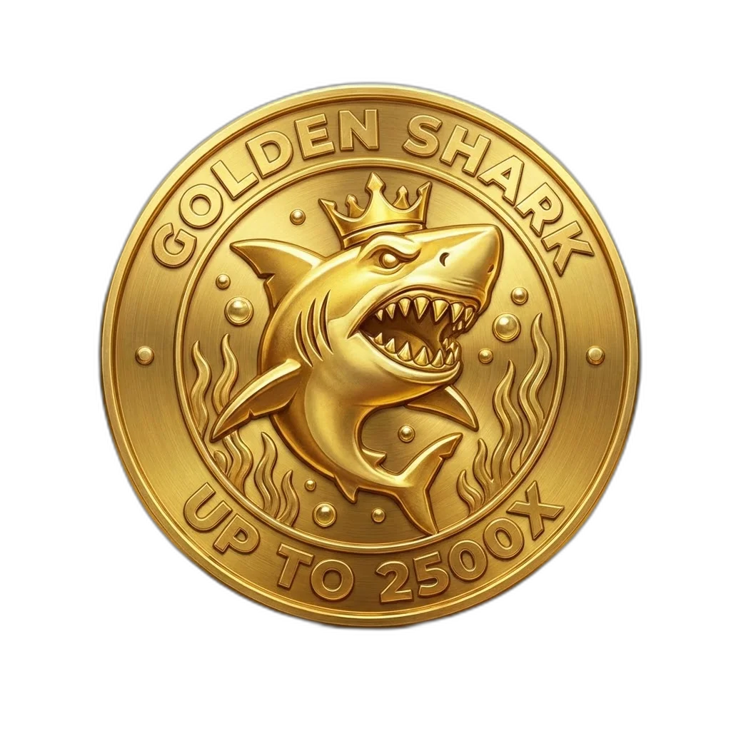 Razor Shark Golden Shark coin symbol appare durante il Razor Reveal con valori moltiplicatore fino a 2.500x
